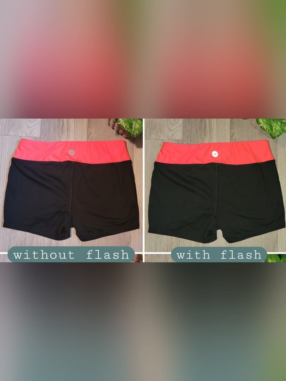 Avia Black & Pink Orange Athletic Running Shorts With Waistband Pocket, Medium - Picture 11 of 13